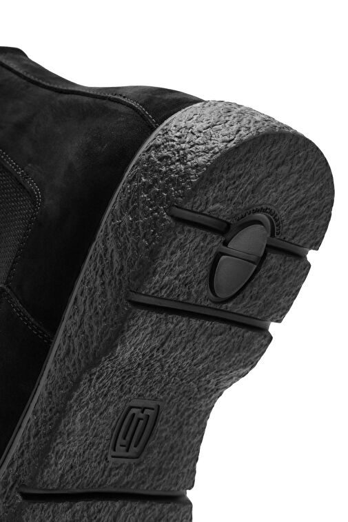 Erkek Siyah Nubuk Deri Casual Chelsea Bot 24WFD632710 - Görsel 9