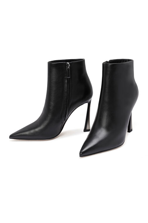 Derimod Derimod Kadın Siyah Fermuarlı İnce Topuklu Deri Bot 24WFD490618 | Boyner Siyah - 4. görsel