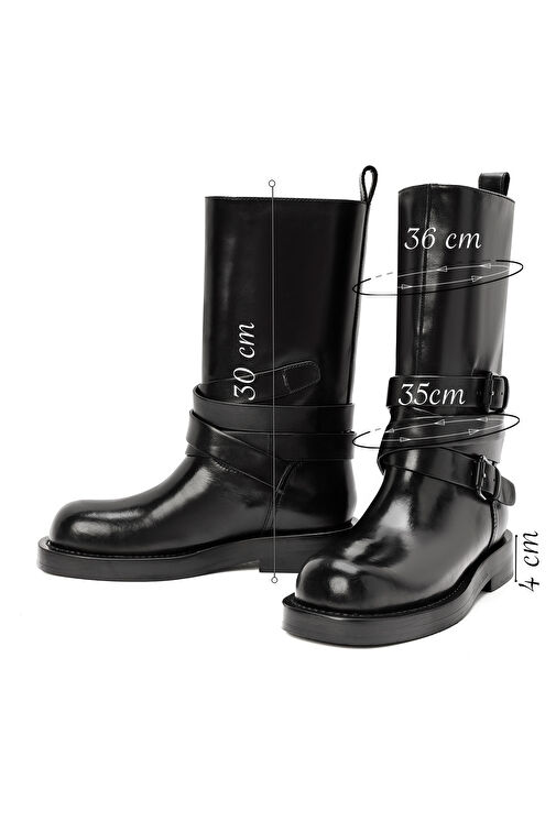 Derimod Derimod Kadın Siyah Tokalı Biker Deri Bot 24WFD490918 | Boyner Siyah - 3. görsel