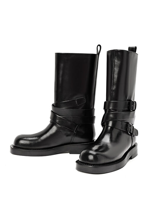 Derimod Derimod Kadın Siyah Tokalı Biker Deri Bot 24WFD490918 | Boyner Siyah - 4. görsel