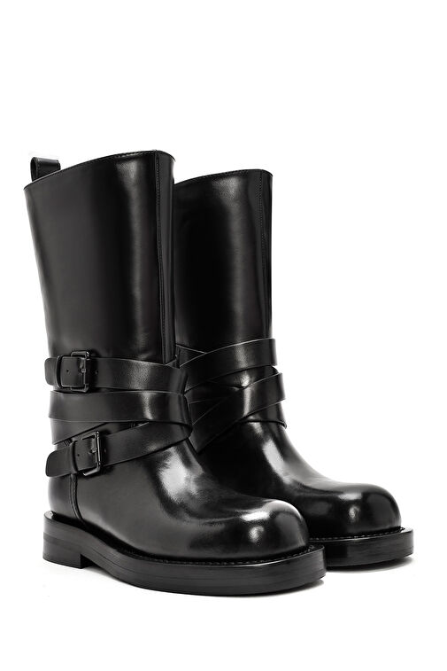 Derimod Derimod Kadın Siyah Tokalı Biker Deri Bot 24WFD490918 | Boyner Siyah - 6. görsel