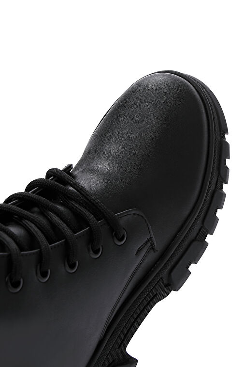 Kadın Siyah Bağcıklı Fermuar Detaylı Postal Bot 24WFE220618 - Görsel 8