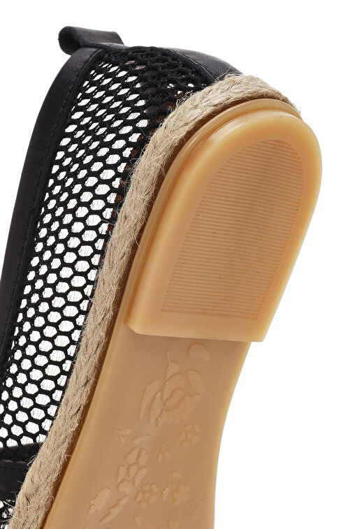 Kadın Siyah Deri Espadril 24SFD14116F - Görsel 9