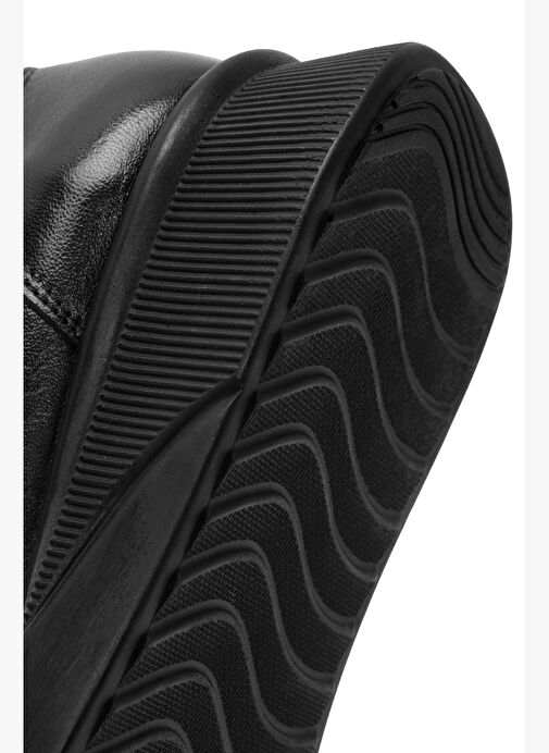 Kadın Siyah Deri Comfort Ayakkabı 25AFD500518 - Görsel 9