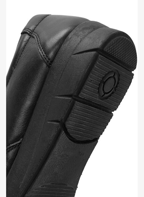 Kadın Siyah Kalın Tabanlı Deri Comfort Ayakkabı 25AFD500218 - Görsel 9