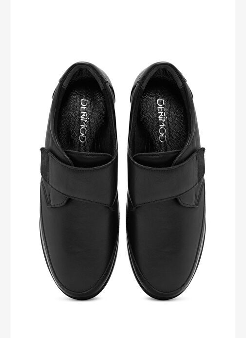 Kadın Siyah Kalın Tabanlı Deri Comfort Ayakkabı 25AFD500218 - Görsel 8