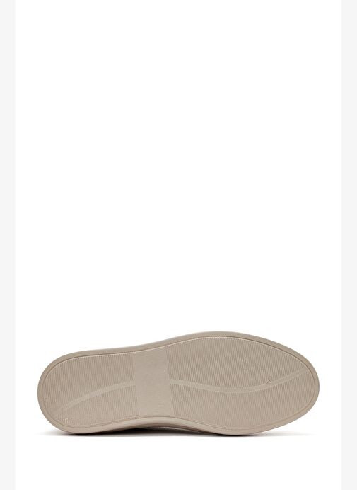 Kadın Bej Bağcıklı Süet Deri Sneaker 25AFD500610 - Görsel 5