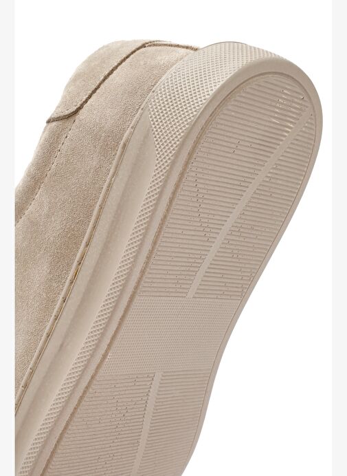 Kadın Bej Bağcıklı Süet Deri Sneaker 25AFD500610 - Görsel 9