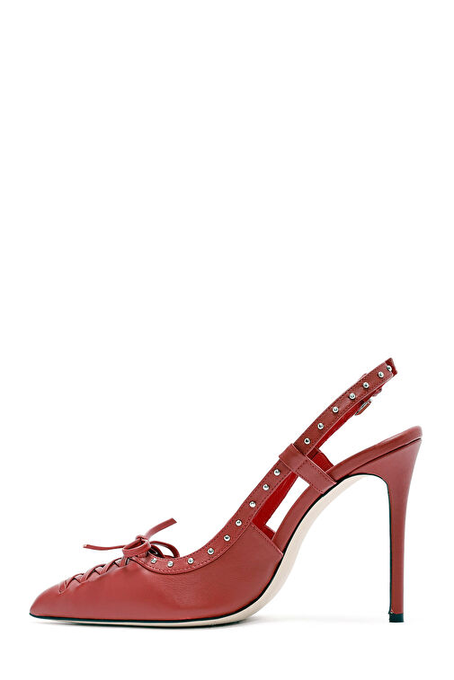 Derimod Derimod Kırmızı Siyah Kadın Deri Abiye Ayakkabı 24WFD121118_bynr1 Topuklu Ayakkabı | Boyner Kırmızı - 5. görsel