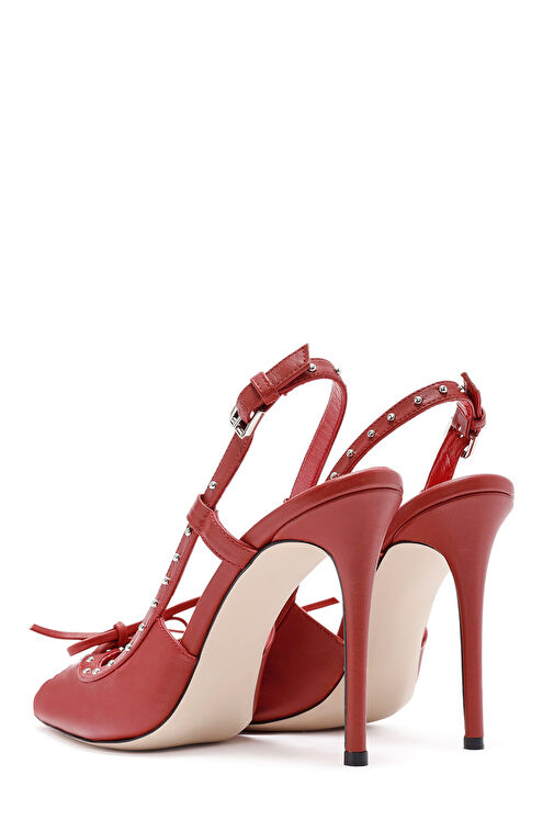 Derimod Derimod Kırmızı Siyah Kadın Deri Abiye Ayakkabı 24WFD121118_bynr1 Topuklu Ayakkabı | Boyner Kırmızı - 7. görsel
