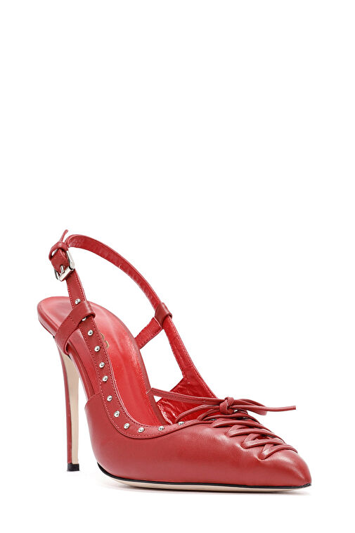 Derimod Derimod Kırmızı Siyah Kadın Deri Abiye Ayakkabı 24WFD121118_bynr1 Topuklu Ayakkabı | Boyner Kırmızı - 8. görsel