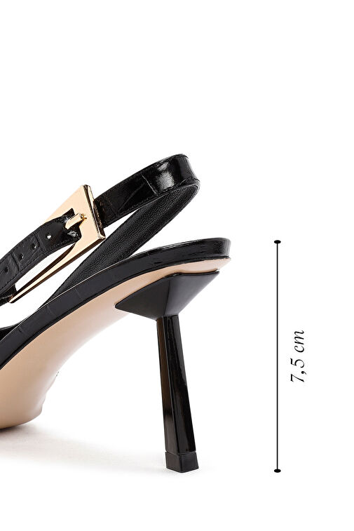 Derimod Siyah Kadın Deri Topuklu Ayakkabı 24WFD1214E3 - Görsel 3