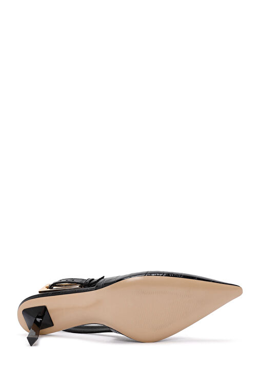 Derimod Siyah Kadın Deri Topuklu Ayakkabı 24WFD1214E3 - Görsel 7