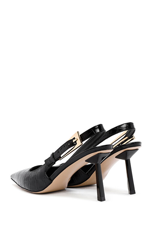 Derimod Siyah Kadın Deri Topuklu Ayakkabı 24WFD1214E3 - Görsel 8