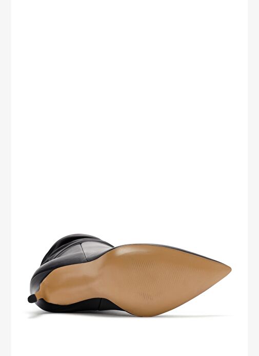 Kadın Siyah Yüksek İnce Topuklu Deri Çizme 25WFD120518 - Görsel 7