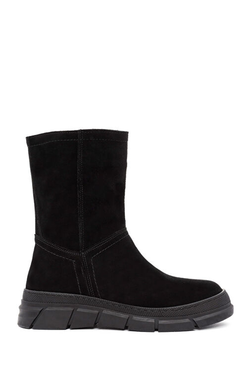 Derimod Derimod Kadın Siyah Fermuarlı Süet Deri Comfort Bot 24WFD361010 | Boyner Siyah - 2. görsel