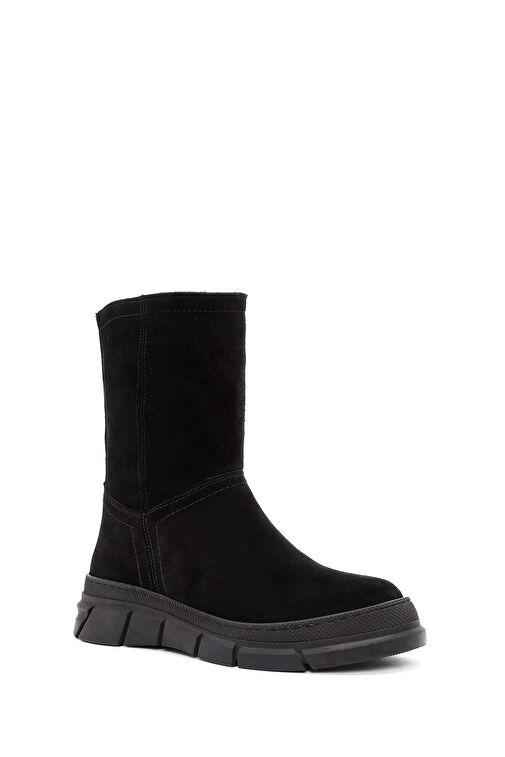 Derimod Derimod Kadın Siyah Fermuarlı Süet Deri Comfort Bot 24WFD361010 | Boyner Siyah - 8. görsel