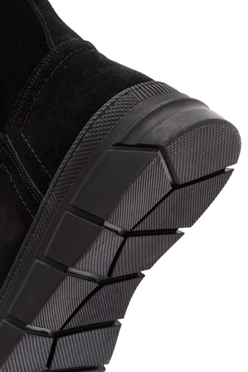 Derimod Derimod Kadın Siyah Fermuarlı Süet Deri Comfort Bot 24WFD361010 | Boyner Siyah - 9. görsel