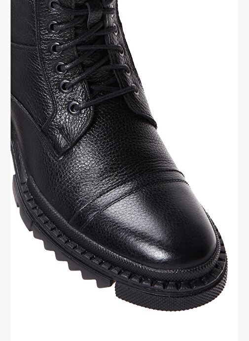 Erkek Siyah Bağcıklı Deri Casual Postal Bot 25WFD6201FT - Görsel 8
