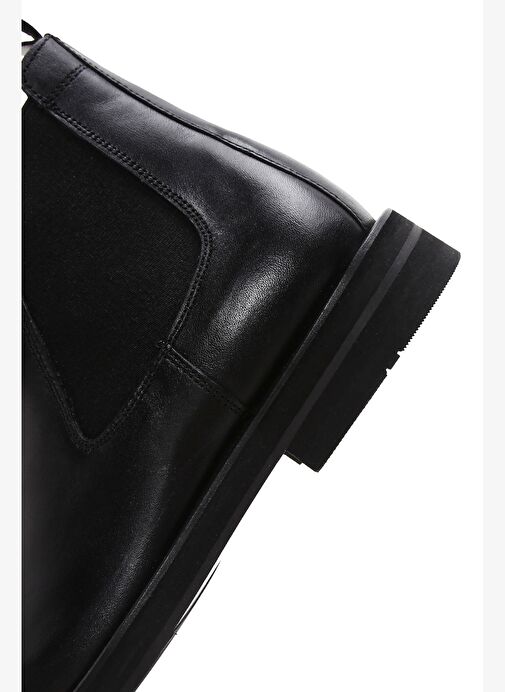 Erkek Siyah Deri Casual Chelsea Bot 25WFD620518 - Görsel 8