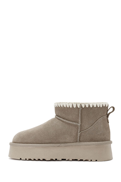 Derimod Derimod Kadın Vizon Kürk Detaylı Kalın Tabanlı Süet Deri Bot 24WFD478310 | Boyner Vizon - 3. görsel