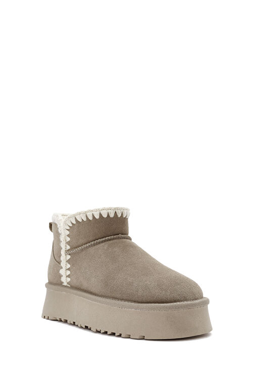 Derimod Derimod Kadın Vizon Kürk Detaylı Kalın Tabanlı Süet Deri Bot 24WFD478310 | Boyner Vizon - 7. görsel