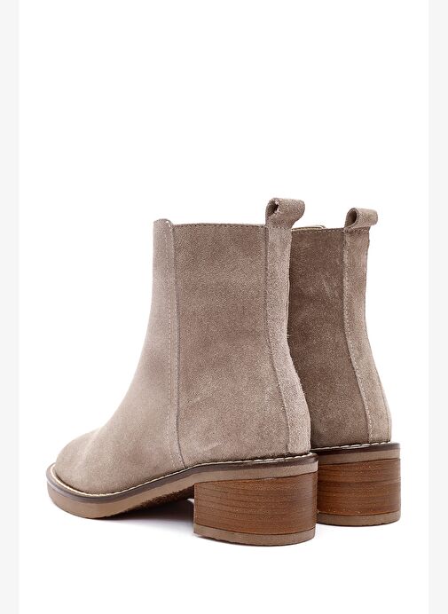 Kadın Vizon Fermuarlı Kalın Topuklu Süet Deri Bot 25AFD160610 - Görsel 8