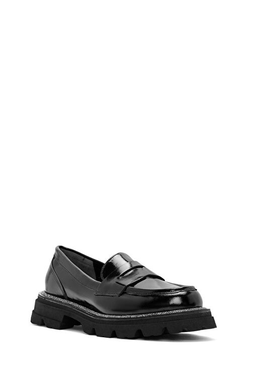 Derimod Siyah Kadın Rugan Loafer 24WFD188716 - Görsel 7