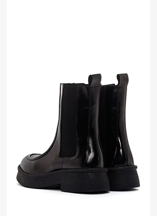 Kadın Siyah Rugan Deri Chelsea Bot 25WFD290316 - Görsel 7