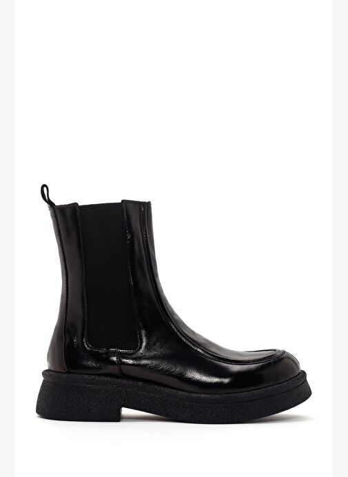Kadın Siyah Rugan Deri Chelsea Bot 25WFD290316 - Görsel 2