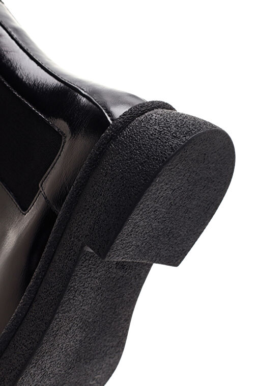 Kadın Siyah Rugan Deri Chelsea Bot 24WFD290416 - Görsel 9