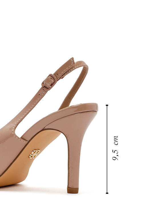 Derimod Derimod Kadın Bej Arkası Açık İnce Topuklu Rugan Ayakkabı 24WFD440216 Topuklu Ayakkabı | Boyner Bej - 3. görsel