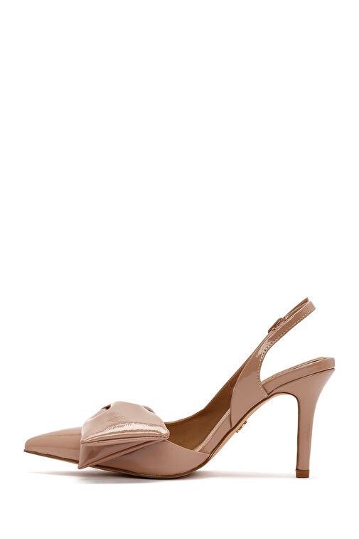 Derimod Derimod Kadın Bej Arkası Açık İnce Topuklu Rugan Ayakkabı 24WFD440216 Topuklu Ayakkabı | Boyner Bej - 5. görsel