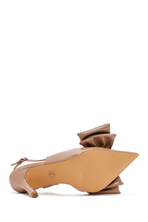 Derimod Derimod Kadın Bej Arkası Açık İnce Topuklu Rugan Ayakkabı 24WFD440216 Topuklu Ayakkabı | Boyner Bej - 6. görsel