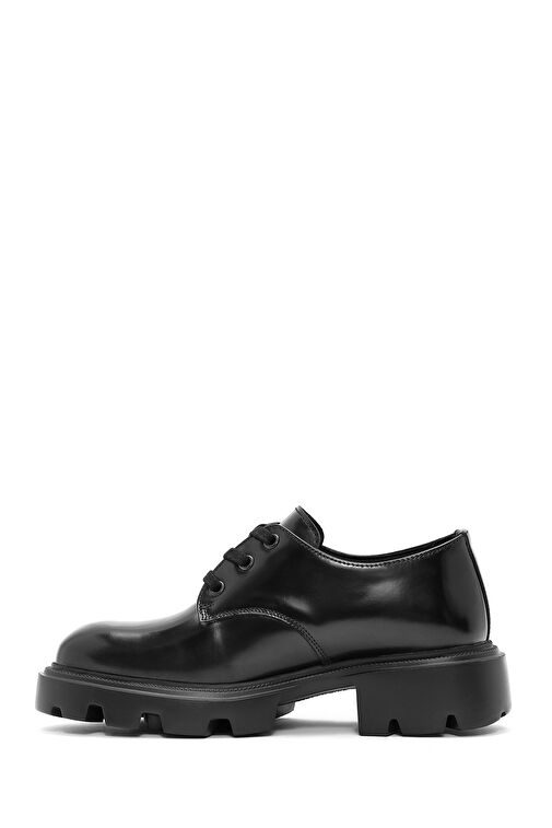 Derimod Derimod Kadın Siyah Bağcıklı Deri Oxford Ayakkabı 24WFD236422 Basketbol Ayakkabıları | Boyner Siyah - 3. görsel