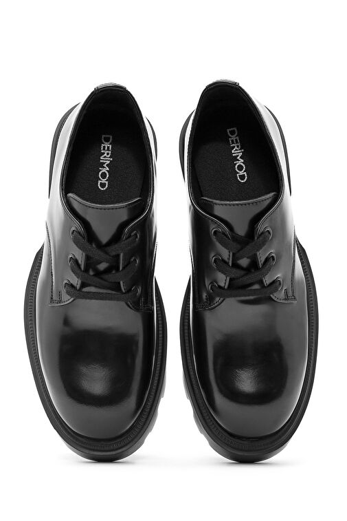 Derimod Derimod Kadın Siyah Bağcıklı Deri Oxford Ayakkabı 24WFD236422 Basketbol Ayakkabıları | Boyner Siyah - 8. görsel