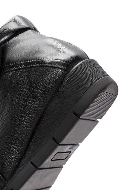 Kadın Siyah Fermuarlı Deri Comfort Bot 24WFD237114 - Görsel 9