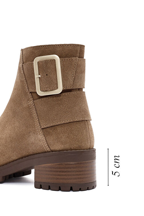 Derimod Derimod Kadın Taba Fermuarlı Kalın Topuklu Süet Deri Bot 24WFD237210 | Boyner Taba - 3. görsel