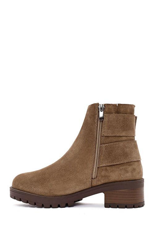 Derimod Derimod Kadın Taba Fermuarlı Kalın Topuklu Süet Deri Bot 24WFD237210 | Boyner Taba - 5. görsel