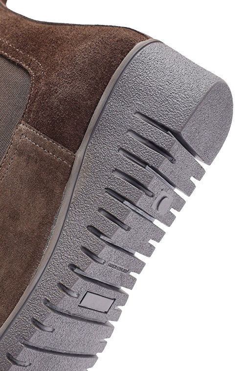 Kadın Kahverengi Dolgu Topuklu Süet Deri Comfort Chelsea Bot 24WFD2370V3 - Görsel 9