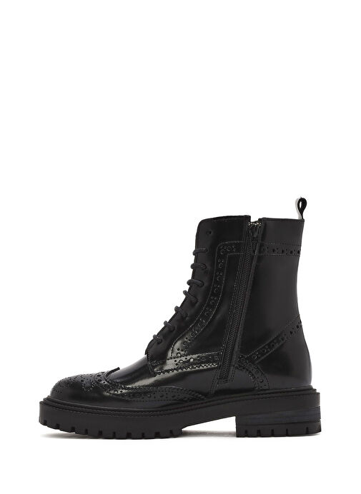 Derimod Derimod Kadın Siyah Fermuarlı Deri Postal Bot 24WFD163022 | Boyner Siyah - 3. görsel