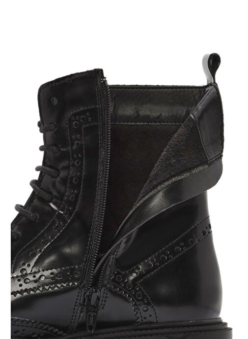 Derimod Derimod Kadın Siyah Fermuarlı Deri Postal Bot 24WFD163022 | Boyner Siyah - 9. görsel