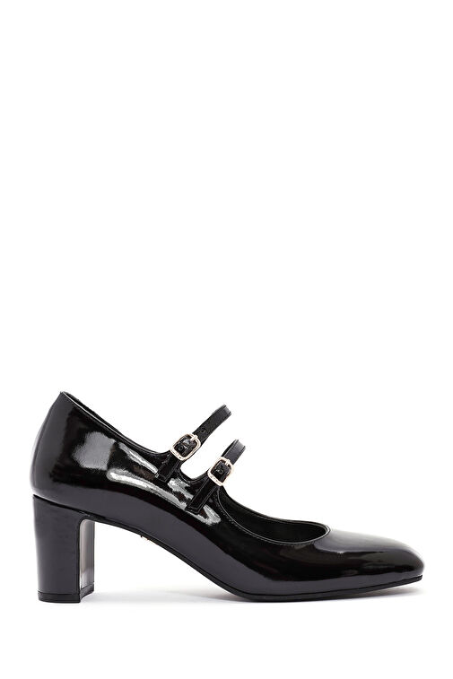 Derimod Siyah Kadın Rugan Topuklu Ayakkabı 24WFD162416 - Görsel 2