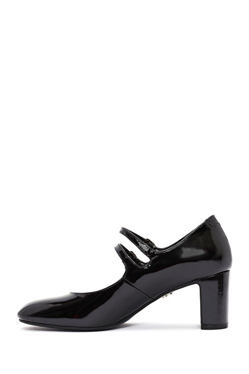 Derimod Siyah Kadın Rugan Topuklu Ayakkabı 24WFD162416 - Görsel 5