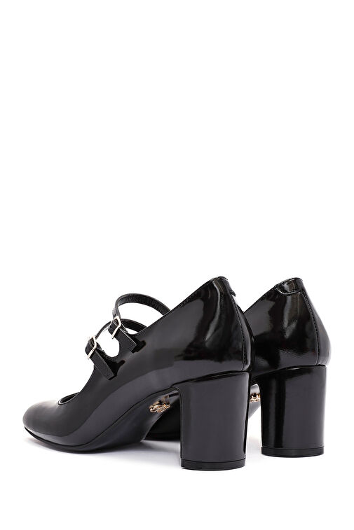 Derimod Siyah Kadın Rugan Topuklu Ayakkabı 24WFD162416 - Görsel 7