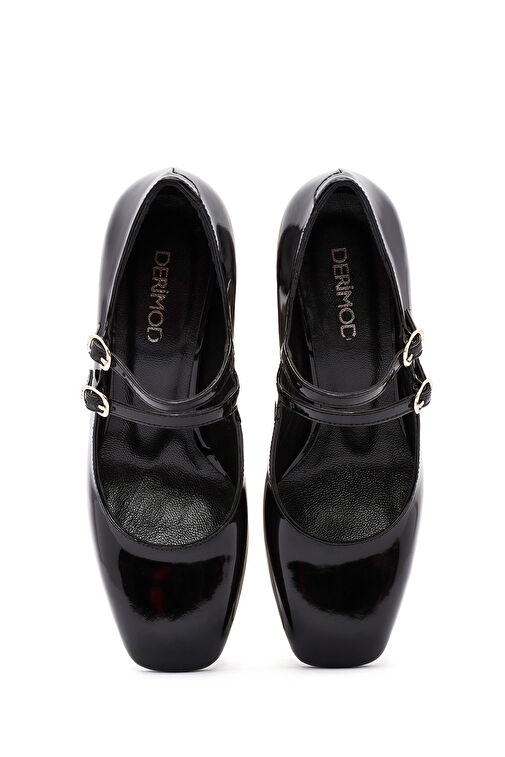 Derimod Siyah Kadın Rugan Topuklu Ayakkabı 24WFD162416 - Görsel 9