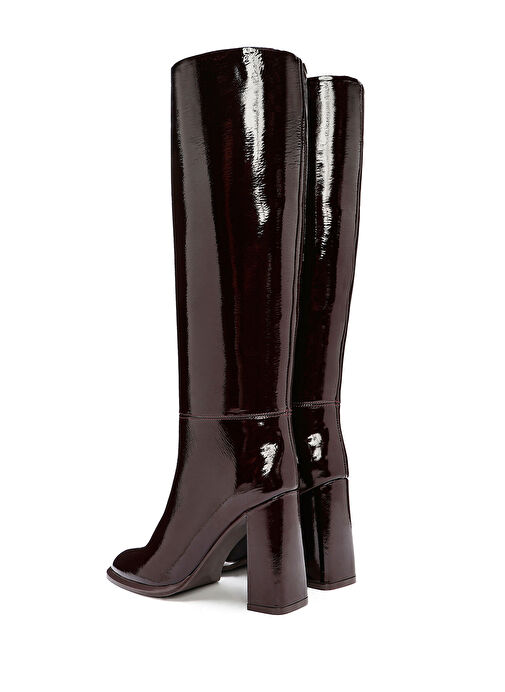 Derimod Derimod Kadın Bordo Kalın Topuklu Deri Çizme 24WFD132616 Bot | Boyner Bordo - 8. görsel