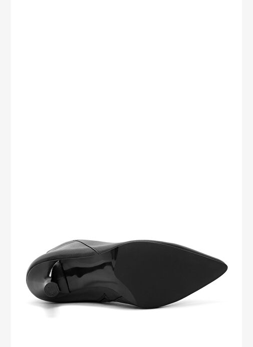 Kadın Siyah Fermuarlı İnce Topuklu Deri Bot 25WFD131218 - Görsel 7