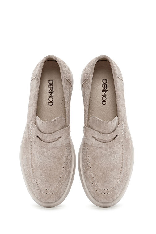Derimod Derimod Kadın Bej Süet Deri Maskülen Loafer 24WFD132810 | Boyner Bej - 8. görsel