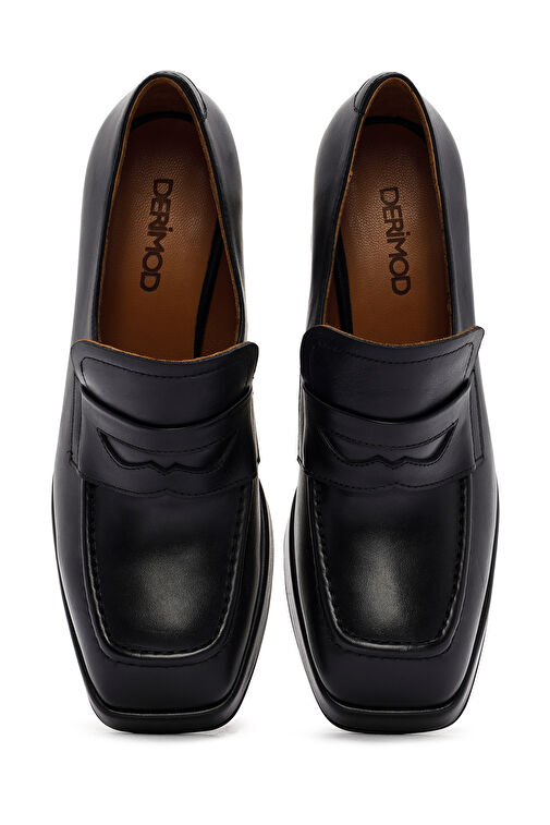 Derimod Siyah Kadın Deri Loafer 24WFD132918 - Görsel 9